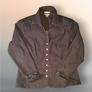 Christopher & Banks Fitted Black Denim Jacket, Vintage 2000s, Size M